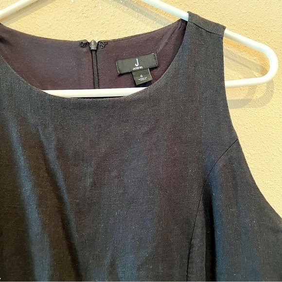 Jason Wu Linen black Palm Embroidered Sheath Dress Sleeveless Size 6 - Picture 2 of 7